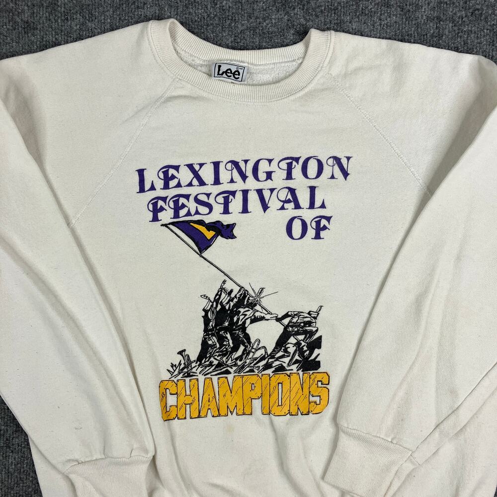 Lee Sweatshirt Mens Size XL White Lexington Festival Champions‎ Graphic Crew